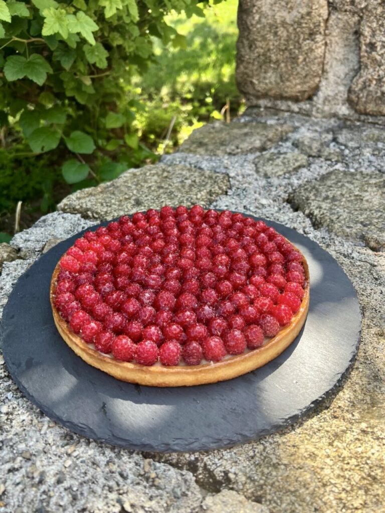 Un tarte aux framboises du jardin Maison Rouge Framboise